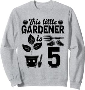 Этому маленькому садовнику 5 лет - Детская толстовка Садовод-любитель Hobby Gardener Birthday Party, серый