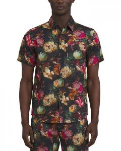 Рубашка на пуговицах с короткими рукавами и цветочным узором PRPS Gold Finch, мультиколор