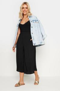 Широкие брюки-кюлоты из кованого атласа Yours, черный