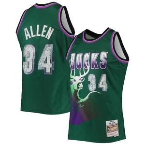 Мужская майка Mitchell & Ness Ray Allen Green Milwaukee Bucks 1996-97 Hardwood Classics, посвященная 75-летию Diamond Swingman, цвет Buk Green