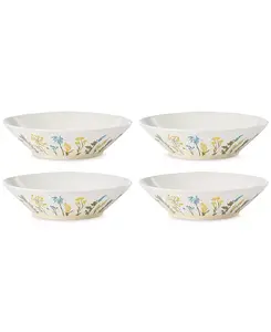 Набор из 4 обеденных мисок «Полевые цветы» Lenox, white