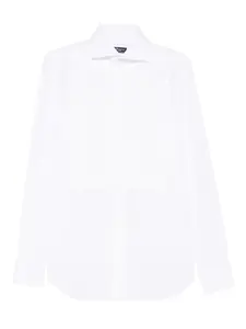 Смокинговая плиссированная рубашка Finamore 1925 Napoli, белый