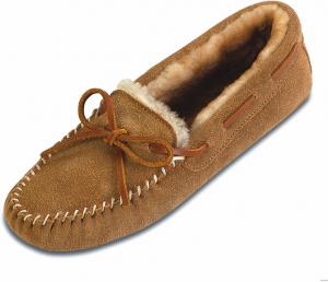 Мужские мокасины Minnetonka из овчины с мягкой кожаной подошвой, золотой