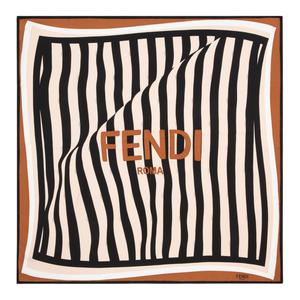 Шелковый шарф FENDI для женщин в коричнево-розовых тонах