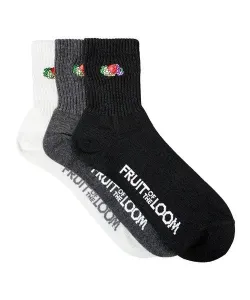 Набор из 3 пар простых плоских вязаных носков с вышивкой FRUIT OF THE LOOM Select Brands, цвет Other 1