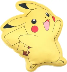Декоративная подушка с покемонами для детей и подростков, мягкая, приятная на ощупь, объемная, идеально подходит в качестве мягкой игрушки (Пикачу) The Pokemon Company