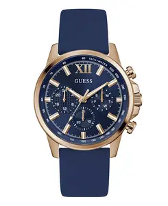Мужские многофункциональные синие силиконовые часы, 44 мм Guess, blue