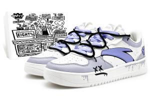 Кеды мужские, обувь для скейтбординга низкая Белый/фиолетовый/черный Anta