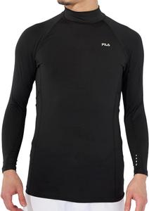 Мужское спортивное нижнее белье FILA Amphibious, с длинным рукавом, высоким воротником, компрессионная футболка, защита от УФ-излучения, быстросохнущая, 445111K, черный