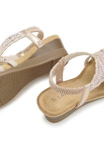 Босоножки на танкетке LASCANA, цвет розового золота