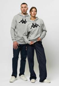 Худи Kappa Hoodie, Grey Md Melange-Black-White/Grey