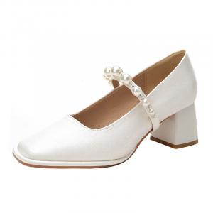 Туфли Мэри Джейн на массивном каблуке для женщин TATAYA, White