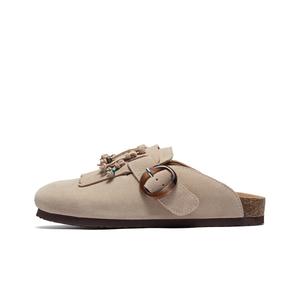 Женские противоскользящие тапочки с закрытым носком ST&SAT, белый