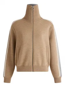 Кардиган на молнии с отделкой в полоску Fusalp, нейтральный