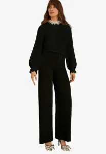 Свитер стандартного кроя с декорированным воротником Love & Roses, Black