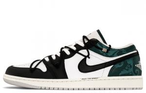 Баскетбольные кроссовки Air 1 Plants, износостойкие, увеличивающие рост, низкие, винтажные, мужские, черно-зеленые Jordan, Black Green