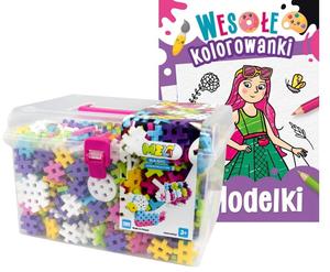 СТРОИТЕЛЬНЫЕ БЛОКИ Вафли MELI Basic Constructor Pink Travel Box 1000