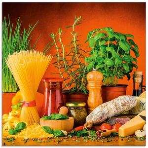 Стеклянная картина Artland mediterran italienisches Essen, 50x50x2 см, красочный