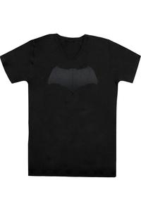 Футболка из хлопка премиум-класса с коротким рукавом и V-образным вырезом с логотипом Batman V Superman для взрослых Gildan, черный