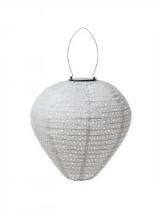 Marelida Солнечный светодиодный воздушный шар-фонарь с цветочным узором, диаметр: 30 см, белый