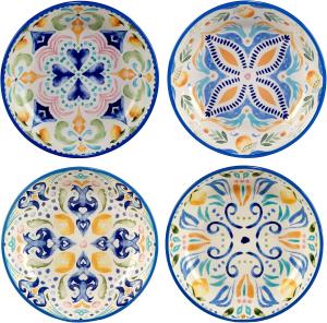 Certified International набор из 4 суповых/паста-чаш 1,1 л, ассорти дизайнов