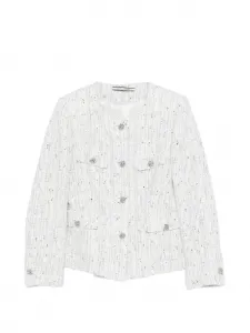 Твидовый жакет на пуговицах Tagliatore, белый