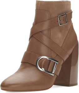 Женские ботильоны FYS с круглым носком, ремешками и массивным высоким каблуком, боковая молния, модные зимние ботинки, размеры 4-16 US, Brown