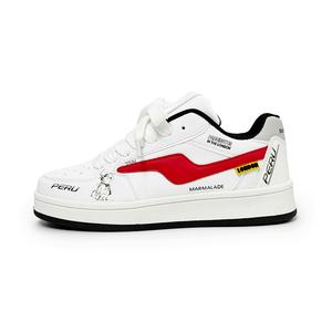 KYMOOU Антискользящие износостойкие низкие скейтерские кроссовки унисекс бело-красные, цвет White Red