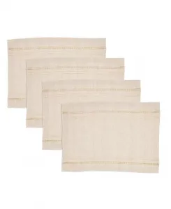 Салфетки элегантные в полоску из переплетения, набор из 4 шт. Saro Lifestyle, natural