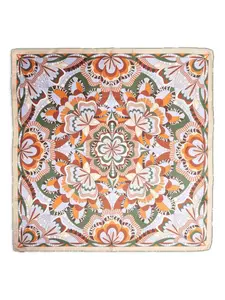 Шелковый шарф с цветочным мотивом Lancel, нейтральный