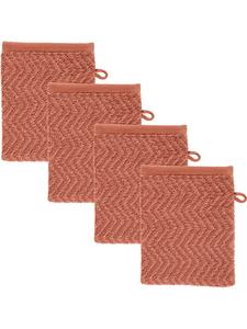 Redbest  Набор из 4 жаккардовых рукавиц из махровой ткани Palmdale, цвет терра