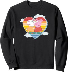 Толстовка с изображением радуги и сердца в поддержку дружбы от Peppa Pig, черная