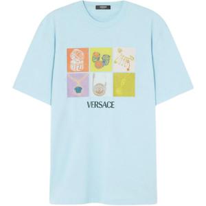 Графическая футболка с принтом Crewneck VERSACE, синий