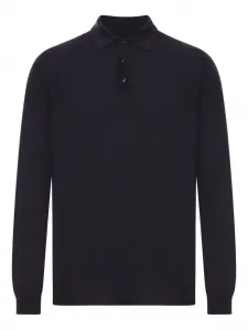 Рубашка-поло с длинными рукавами Zanone, черный