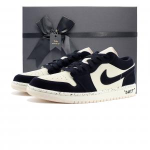 Jordan Баскетбольные кроссовки Air 1 Slip с низким верхом, устойчивые к истиранию, женские, черно-розовые