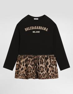 Платье с леопардовым принтом DOLCE & GABBANA, мультиколор