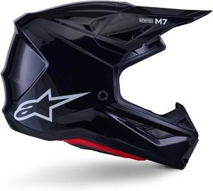 Шлем Alpinestars S-M7 Solid ECE06/DOT, Black Glossy