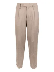 Брюки со складками и манжетами Paolo Pecora, светло-коричневый
