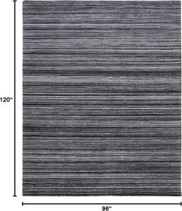 Ковер SAFAVIEH, 244 x 305 см, - коллекция Elements - большой - Black & Grey, ручной работы, полосатый узор, идеально для гостиной, спальни, офиса, столовой (ELM701Z)