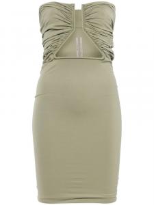 Трикотажное мини-платье Rick Owens с зубчатой отделкой, зеленый