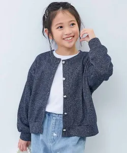 Мини-кардиган из флиса с блестками и пуговицами в виде сердечек. Детская одежда для девочек. Весна/Лето 2026 Devirock, цвет 003-Heart-Navy