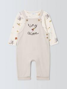 Комплект из комбинезона Baby Highland и боди с длинными рукавами John Lewis, Grey