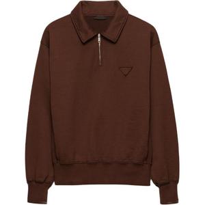 Длинный рукав флисовая поло PRADA, коричневый