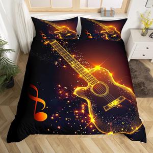 Erosebridal Комплект постельного белья с музыкальными нотами и струнными инструментами, Multi 11