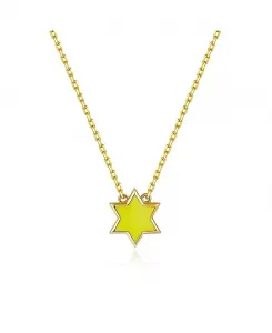 Ожерелье «Маленькая звезда Давида» желтого цвета Anna Zuckerman, yellow