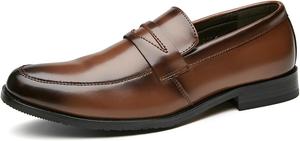 Мужские классические лоферы из натуральной кожи без шнурков, нескользящие, легкие, формальные туфли типа «пенни», модные деловые, для вечеринок, свадеб и выпускных Yuizko, коричневый