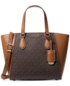 Маленькая сумка через плечо с откидным верхом и молнией с логотипом Taryn Michael Kors, белый