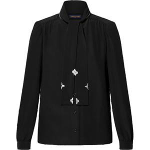 Монограмма Акцент Блуза с бантом LOUIS VUITTON, Черный