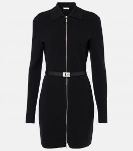 Платье-рубашка с поясом и застежкой-молнией Ferragamo, Nero