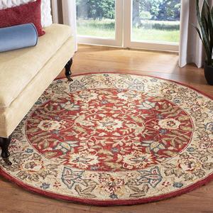Ковер SAFAVIEH, 122 x 122 см, Chelsea Collection круглый Red / Ivory HK140C ручной работы French Country из шерсти